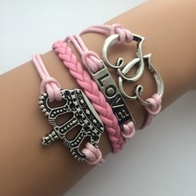 Charm Fashion Jewelry Leather Double Infinite Multilayer Braided Wax Rope Bracelets  AB024 2024 - buy cheap