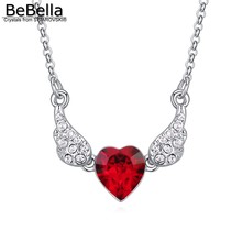 BeBella-Colgante de corazón con alas para mujer y niña, collar con cristales Swarovski, joyería de moda, regalo de cumpleaños y San Valentín 2023 - compra barato