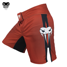 Soft bermuda vermelha de boxe com estampas geométricas, shorts de cobra venenosa e tigre, para boxe, muay thai, mma 2024 - compre barato