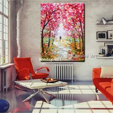 Free Shipping Handpainted Oil Painting Modern Art wall Art painting The Sea flower picture Wall Paintings On Canvas room decor 2024 - buy cheap