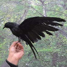 black simulation crow toy polyethylene & furs wings crow doll gift about 40x25cm 2322 2024 - buy cheap