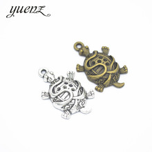 YuenZ 7 шт. 2 цвета античный серебряный цвет черепаха ожерелье из цинкового сплава, серьги браслет ювелирные изделия DIY 27*17 мм D751 2024 - купить недорого