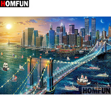 HOMFUN Full Square/Round Drill 5D DIY Diamond Painting "Bridge scenery" Embroidery Cross Stitch 3D Home Decor Gift A17590 2024 - buy cheap