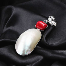 White Shell Pendant For Women Natural Pearl Coral Pendants Fit Diy Long Chain Necklace Craft Jewelry Making Finding 30x68mm A105 2024 - buy cheap