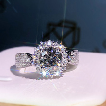Anillo de boda con diamantes de moissanita, sortija de oro 100% de 18K 750Au, color D, VVS con certificado nacional, MO-H100102 2024 - compra barato