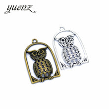 YuenZ 3pcs Alloy Antique Silver color Owl Charms Earrings Necklace Jewelry Making DIY Accessories 46*29mm D156 2024 - buy cheap