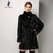 2017 Fashion Women mink coat short leather mink fur coat black fur coat Slim real fur coat WINTER PALACE 2024 - buy cheap