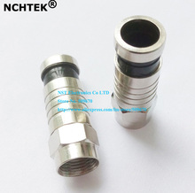 NCHTEK RG6 F CONNECTOR COAX COAXIAL COMPRESSION FITTING Push & Seal F-Connector - RG6 Connector Adapter/Free Shipping/50PCS 2024 - buy cheap