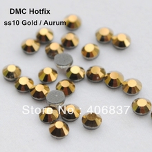 Frete Grátis! 1440 pçs/lote, ss10 (2.7-2.9mm) de Alta Qualidade DMC Ouro Ferro Em Pedrinhas/Hot fix strass 2024 - compre barato