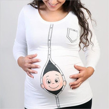 Новые Модные беременных одежда для малышей с принтом смешной беременных футболка размера плюс европейские беременности рубашка одежда для детей 2024 - купить недорого
