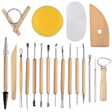 19pcs/set Professional Kits Wooden Handle Pottery Tools Ceramic Clay Sculpting Carving Shapers Modeling Tools 2024 - buy cheap