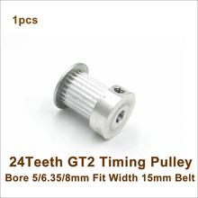 Зубчатый шкив POWGE 2GT с 24 зубцами, диаметр 5/6, 35/8 мм, ширина 15 мм, зубчатый ремень GT2 24 T, шкив GT2, запчасти для 3D-принтера 2024 - купить недорого