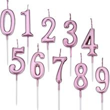 Número 0-9 do bolo do brilho do número das velas numeral do bolo do aniversário decoração do topper para o favor da festa de aniversário 2024 - compre barato