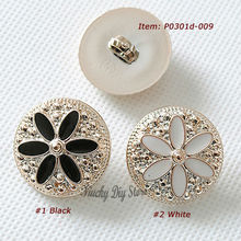 Sobretudo dourado de alta qualidade botões estilosos esculpidos botões flores preto/branco flor 2024 - compre barato