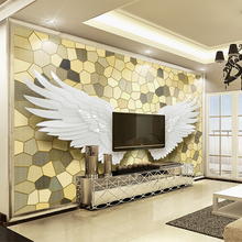 Papel pintado personalizado 3D foto alas De Ángel mosaico piedra patrón moderno sala De estar TV Fondo autoadhesivo Mural Papel De parede 2024 - compra barato