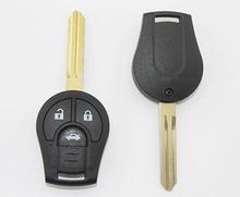 Carcasa de llave remota de repuesto, 3 botones para Nissan Sunny March Sylphy, Fob 2 + 1B, hoja de llave sin cortar 2024 - compra barato
