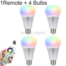 Milight-bombilla LED inteligente RGB + CCT, lámpara E27 de 9W, FUT012, CA 85V-265V, regulable, 2,4G, Control remoto inalámbrico por aplicación para teléfono inteligente 2024 - compra barato