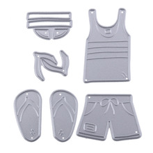 Beach Sandals Tops and Shorts Set Metal Cutting Dies Stencil for DIY Scrapbooking Photo Album Embossing Paper Cards Crafts 2018 2024 - buy cheap