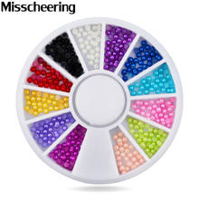 1 Pcs Nail Rhinestone Pearls Mixed Colors 3d Design Charm Nail Art Beads,Beauty Manicure Wheel Nail Tips Decoration 2024 - buy cheap