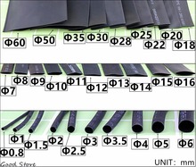 Термоусадочные трубки, черные, 2:1, диаметр 1, 2, 3, 5, 6, 8, 10 мм 2024 - купить недорого