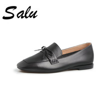 Salu 2020 new arrival Genuine leather women pumpsround toe spring summer shoes shallow comfortable low heels shoes woman 2024 - buy cheap