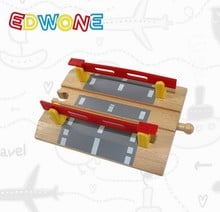 EDWONE Railroad Crossing Intersection Cross Slot Wooden Railway Train Circular Track Accessories fit for  Biro 2024 - buy cheap