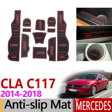 Противоскользящий резиновый коврик для слотов для ворот Mercedes Benz CLA C117 W117, аксессуары 2014 2015 2017 2018 180 200 220 250 AMG 45 2024 - купить недорого