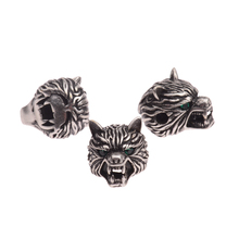 DOUWEI-Cuentas de lobo de Metal Retro para hombres, fabricación de pulseras, abalorios DIY para joyería, Micro pavé de circón verde 2024 - compra barato