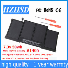 7.3v 50wh New Original A1405 laptop Battery for Apple MacBook Air 13" A1466 2012 year A1369 2011 year MC965 MC966 MC965 2024 - buy cheap