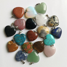 Fashion Jewelry natural stone heart pendants mixed for jewelry making charms Necklace accessories 12Pcs/lot  free shipping 2024 - buy cheap