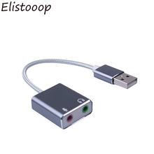 Elistooop Usb Sound Card 7.1 3D USB Audio Adapter 3.5mm Jack Headphone Stereo Mic Sound Card for Macbook Computer Laptop 2024 - buy cheap