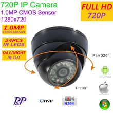 New type1280*720P H.264 1.0 Megapixel HD ONVIF  IP Camera P2P Indoor 24pcs IR LEDs IR-CUT Night Vision Network Dome Camera 2024 - buy cheap