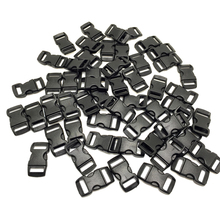 100pcs/lot Black plastic 3/8" / 10mm Curved Side Release Buckles Curved Clasp for 550 Paracord Survival Straps Webbing 2024 - buy cheap