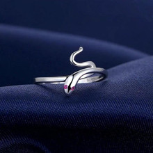Everoyal Cute Zircon Snake Rings for Lady Jewelry Adjustable Trendy Silver Plated Rings Female Women Accessories Hot 2024 - buy cheap