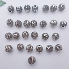 alloy antique silver new letter/alphabet A~Z big hole beads/charm pendant diy 100pcs/lot top quality free shipping 2024 - buy cheap