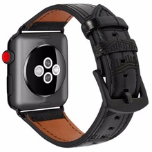 Osrui pulseira de couro para apple assistir série 4 faixa 44mm 40mm iwatch 3 2 1 42mm/38mm pulseira de pulso de bambu correia correa 2024 - compre barato