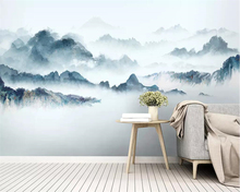 Пользовательские обои Beibehang, новые китайские абстрактные чернила, пейзаж, фон для телевизора, стены, спальни, гостиной, украшения, 3d обои 2024 - купить недорого