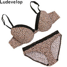 Ludevelop Brand Sexy Leopard Women Bra Set Plus Size Brassiere Push Up Lace Thong Underwear Panty Fashion Luxury Bra Brief Sets 2024 - buy cheap