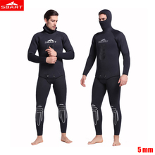Sbart New Men 5mm Wetsuit neoprene Freediving spearfishing Diving suit snorkel swimsuit Split Suits combinaison hat surf wetsuit 2024 - buy cheap
