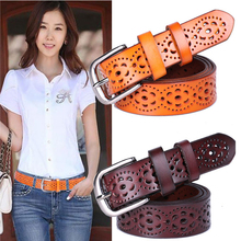 New Women Fashion Wide Genuine Leather Belt Woman Without Drilling Luxury Jeans Belts Female Top Quality Straps Ceinture Femme 2024 - buy cheap