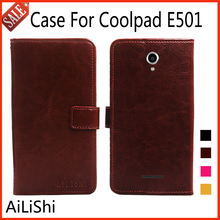 Кожаный чехол-книжка AiLiShi для Coolpad E501, роскошный защитный чехол для телефона, 4 цвета, с отделением для карт! 2024 - купить недорого