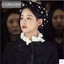 VISROVER new women beret with pearls for woman in Autumn winter Pure Wool Bead Pearl Cap Warm Girl Sweet Painter Hat Wholesale 2024 - buy cheap