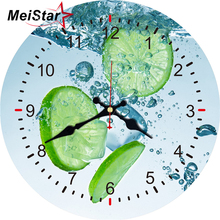 MEISTAR Vintage Round Clock Creative lemon Design Silent Living Corridor Kitchen Home Decor Watches Large Art Wall Clock 2018 2024 - buy cheap