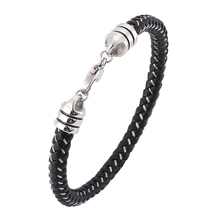 Mais novo mix trançado fio pulseira de couro para mulheres jóias masculinas na moda s. fivela de aço feminino pulseira punk masculino sp0381 2024 - compre barato
