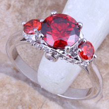 Impresionante anillo Chapado en plata rojo granate, tamaño 6 / 7 / 8 / 9 R1590 2024 - compra barato