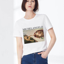 Camiseta Harajuku de moda para mujer, Camisa blanca Vintage para mujer, Camisa informal con pintura de pintura estética para mujer 2024 - compra barato