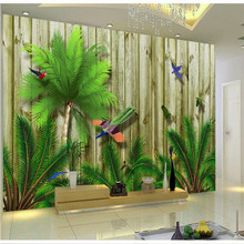 Papel tapiz personalizado para decoración de pared de salón, material impermeable con diseño de pájaros tropicales del Mediterráneo, al sudeste asiático 2024 - compra barato