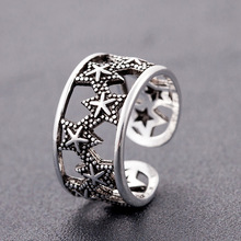 DreamySky Real Silver Color  Star Rings For Women Open Size Wedding Ring Beautiful Jewelry Drop Shipping 2024 - buy cheap