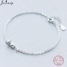 Jisensp Cute Cat Adjustable Charm Bracelet 100% 925 Sterling Silver Cartoon Animal Bangle Bracelets for Women Jewelry Gift 2024 - buy cheap