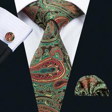 FA-1670 2017 Barry.Wang Men`s Tie Floral Silk Jacquard Woven Gravata Necktie Hanky Cufflink Set For Business Groom Wedding Party 2024 - buy cheap